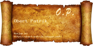 Obert Patrik névjegykártya